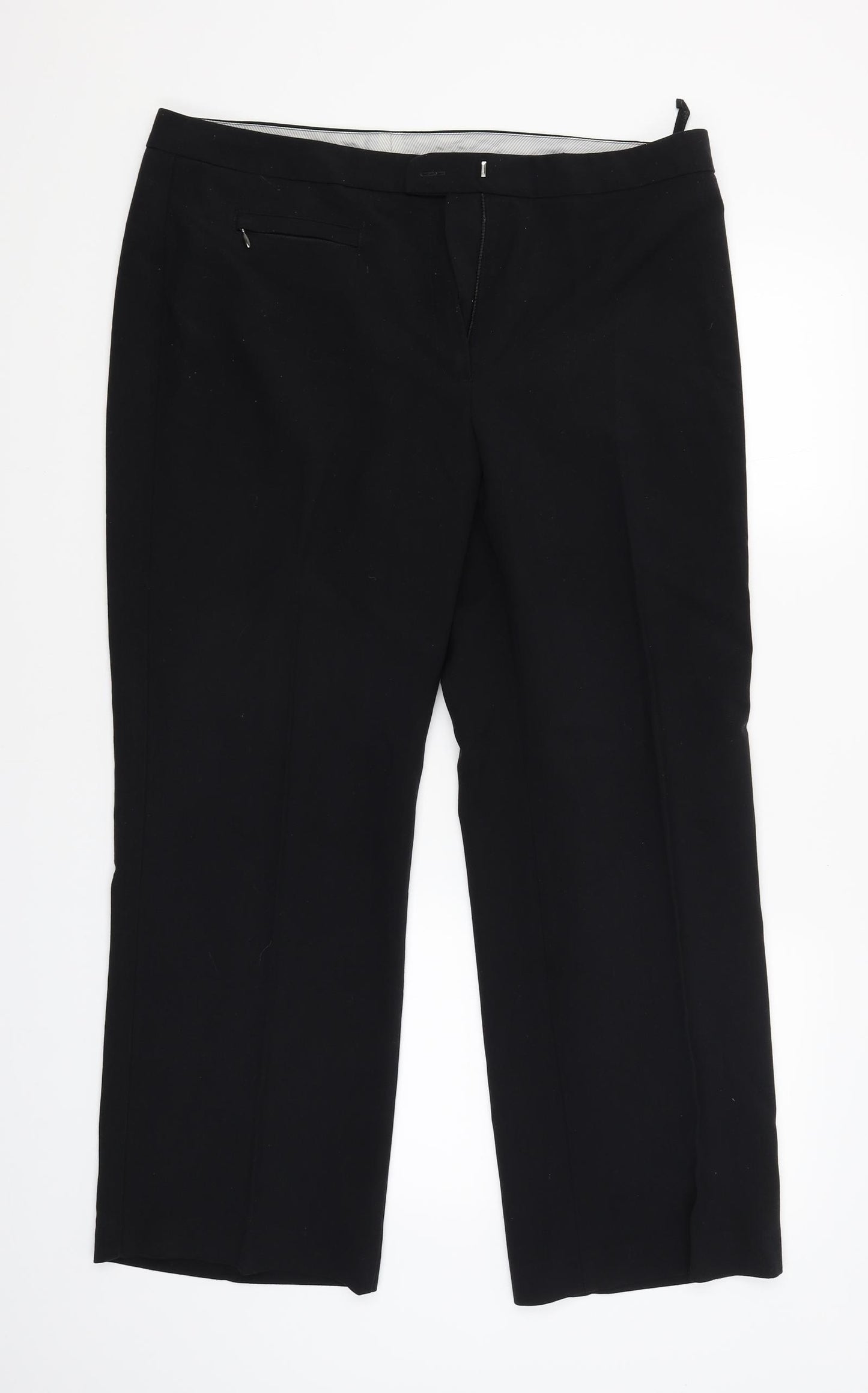 M&S Womens Black   Trousers  Size 16 L27 in