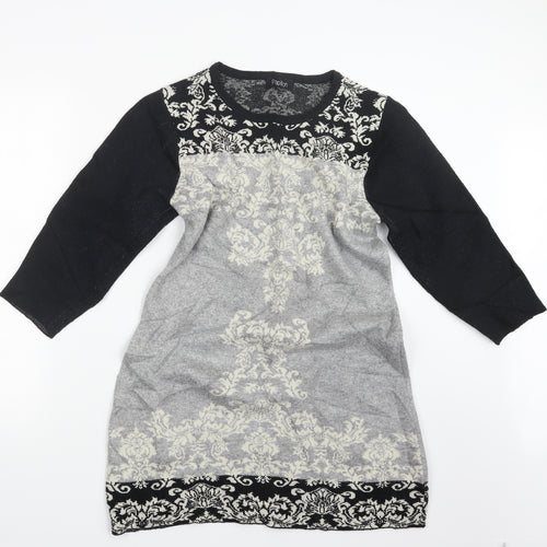 Papillon Womens Black  Knit Pullover Jumper Size L