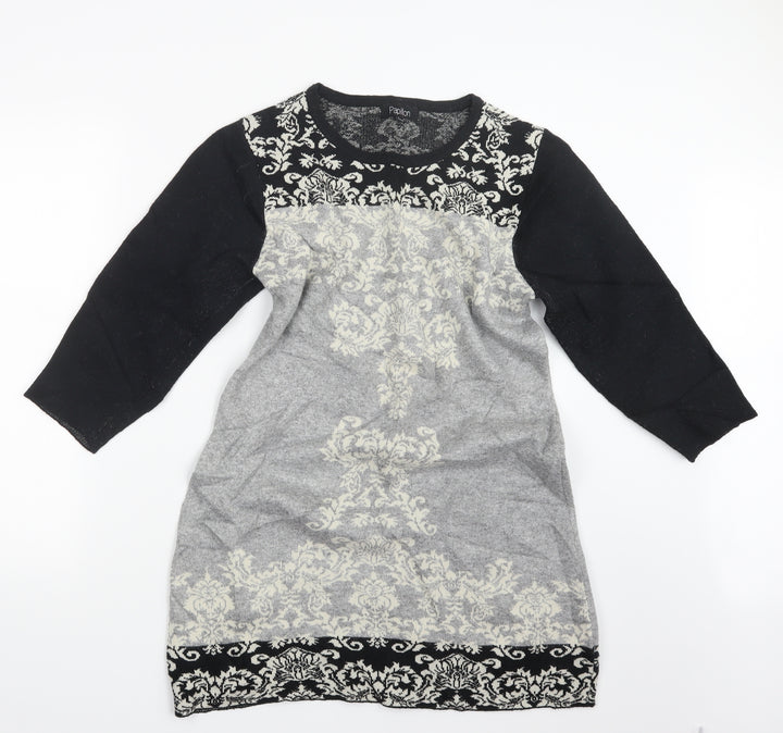 Papillon Womens Black Knit Pullover Jumper Size L