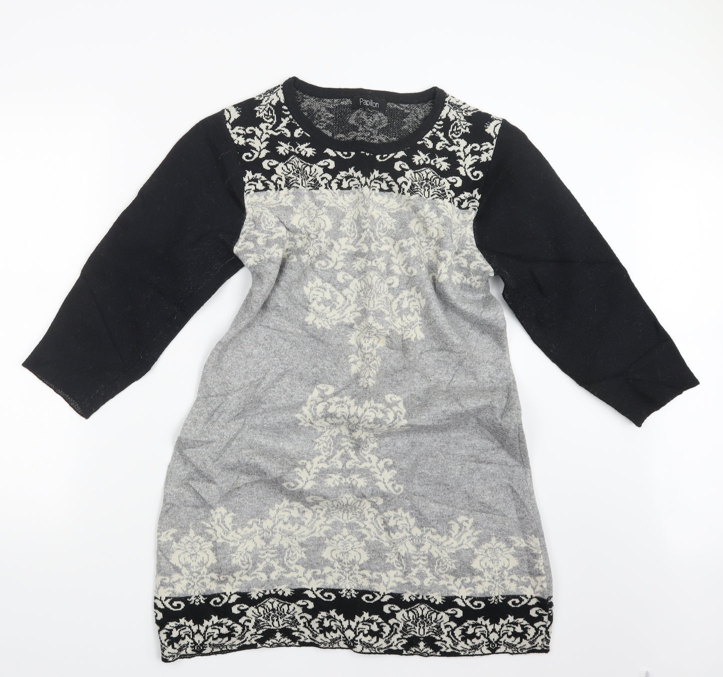 Papillon Womens Black  Knit Pullover Jumper Size L