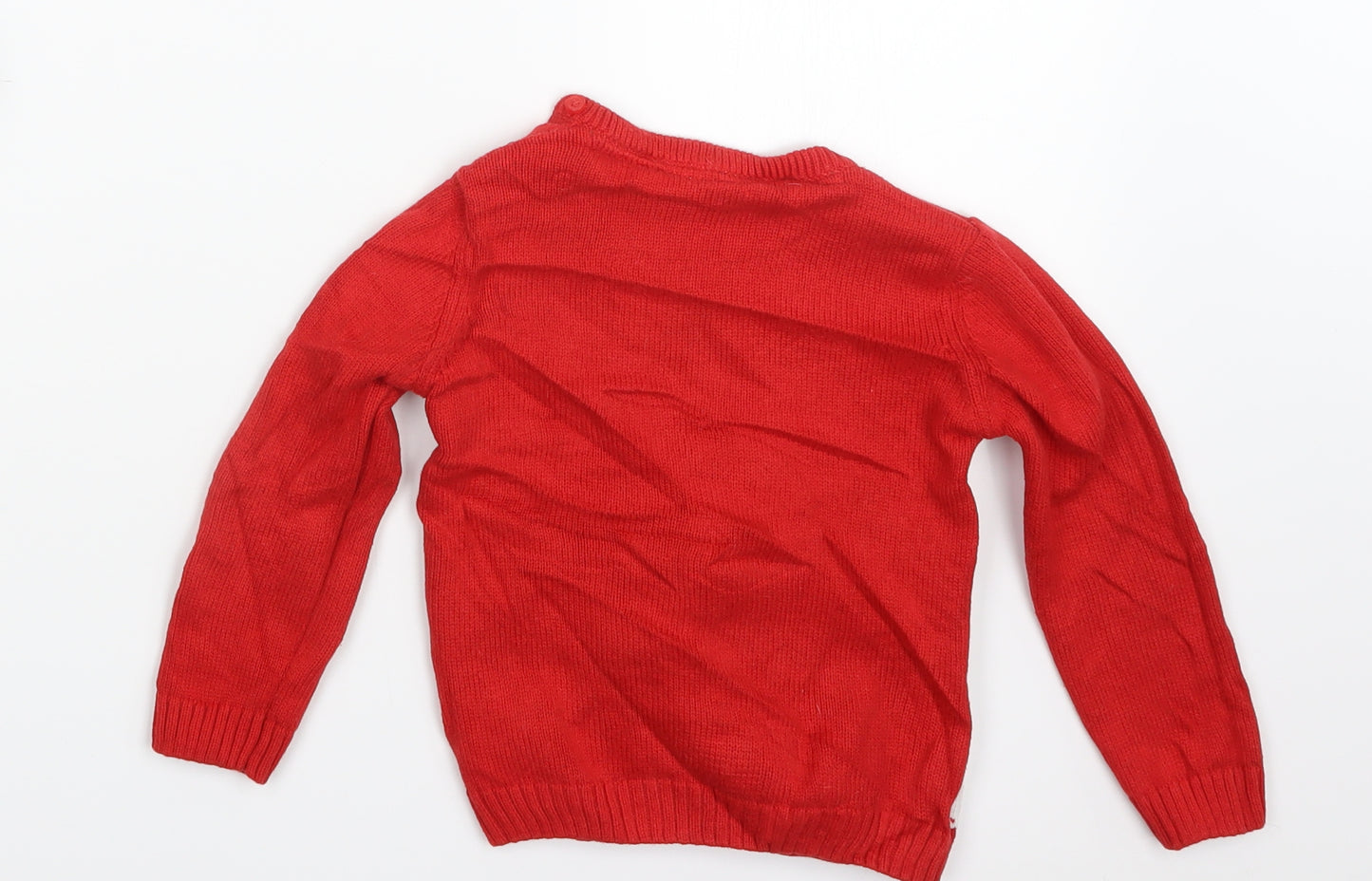 F&F Boys Red  Knit Pullover Jumper Size 12-18 Months  - Christmas