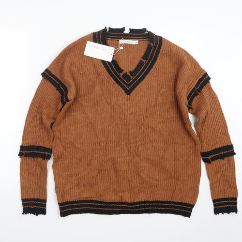 so sweet  Womens Brown  Knit Pullover Jumper Size S