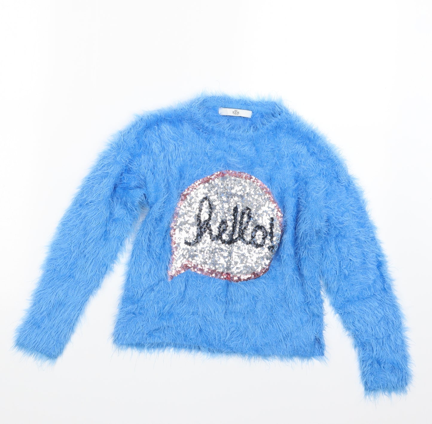 Marks and Spencer Girls Blue  Knit Pullover Jumper Size 7-8 Years