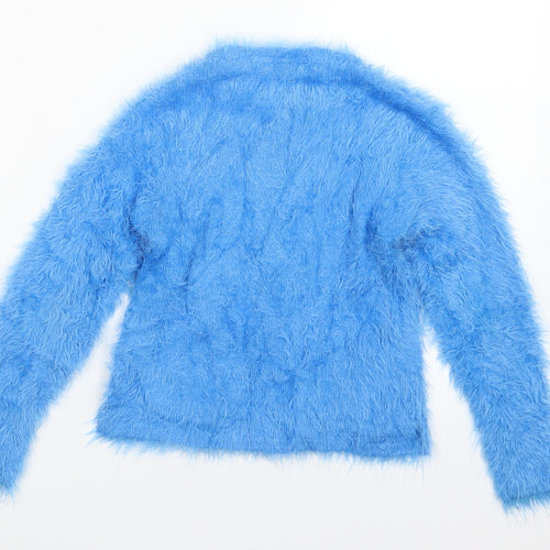 Marks and Spencer Girls Blue  Knit Pullover Jumper Size 7-8 Years