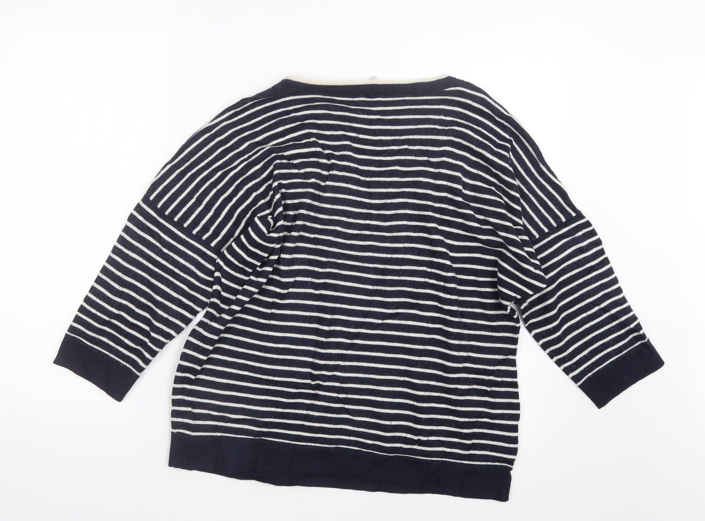 CC Womens Blue Striped Knit Pullover Jumper Size L