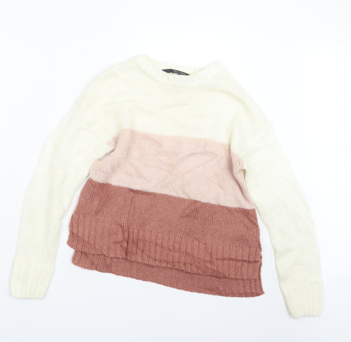 New Look Girls Pink Knit Pullover Jumper Size 12-13 Years