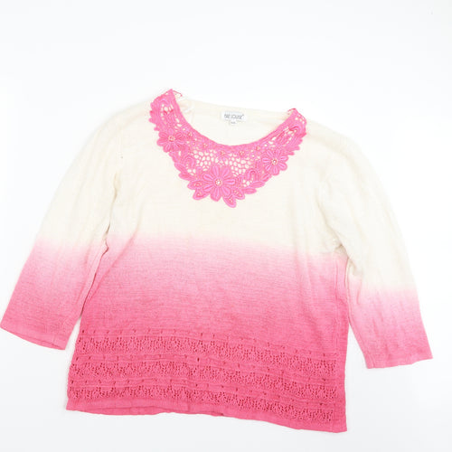 Fay Louise Womens Pink  Knit Pullover Jumper Size L