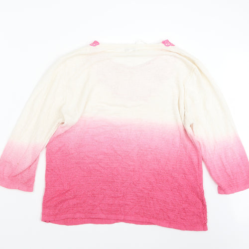 Fay Louise Womens Pink  Knit Pullover Jumper Size L
