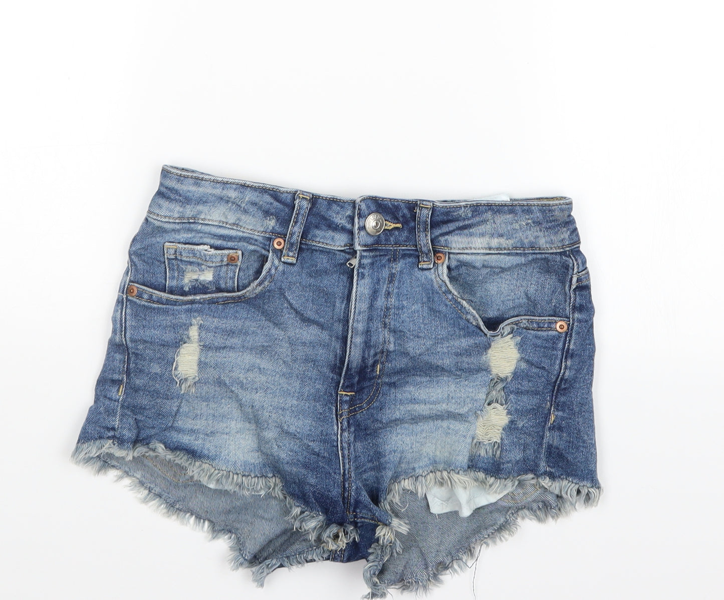 Divided by H&M Womens Blue  Denim Hot Pants Shorts Size 6