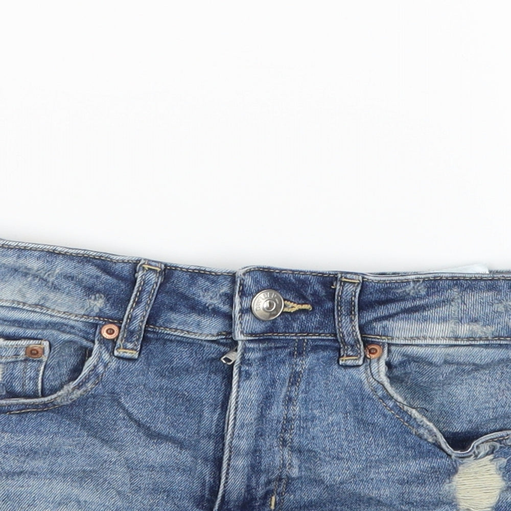 Divided by H&M Womens Blue  Denim Hot Pants Shorts Size 6
