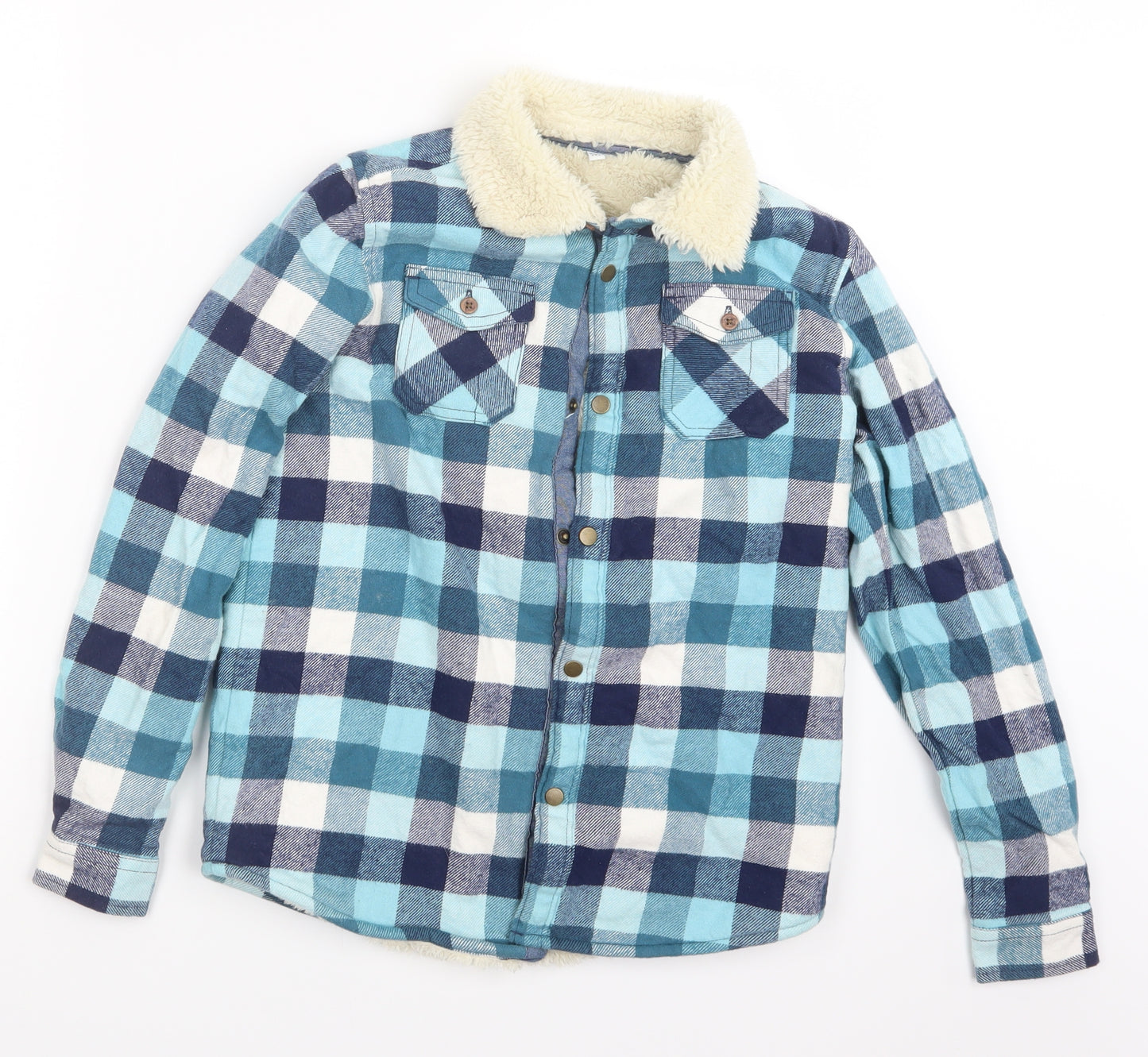 Marks and Spencer Boys Blue Check  Jacket  Size 10-11 Years