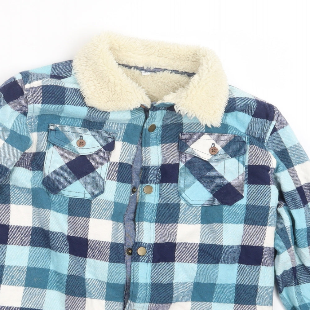 Marks and Spencer Boys Blue Check  Jacket  Size 10-11 Years