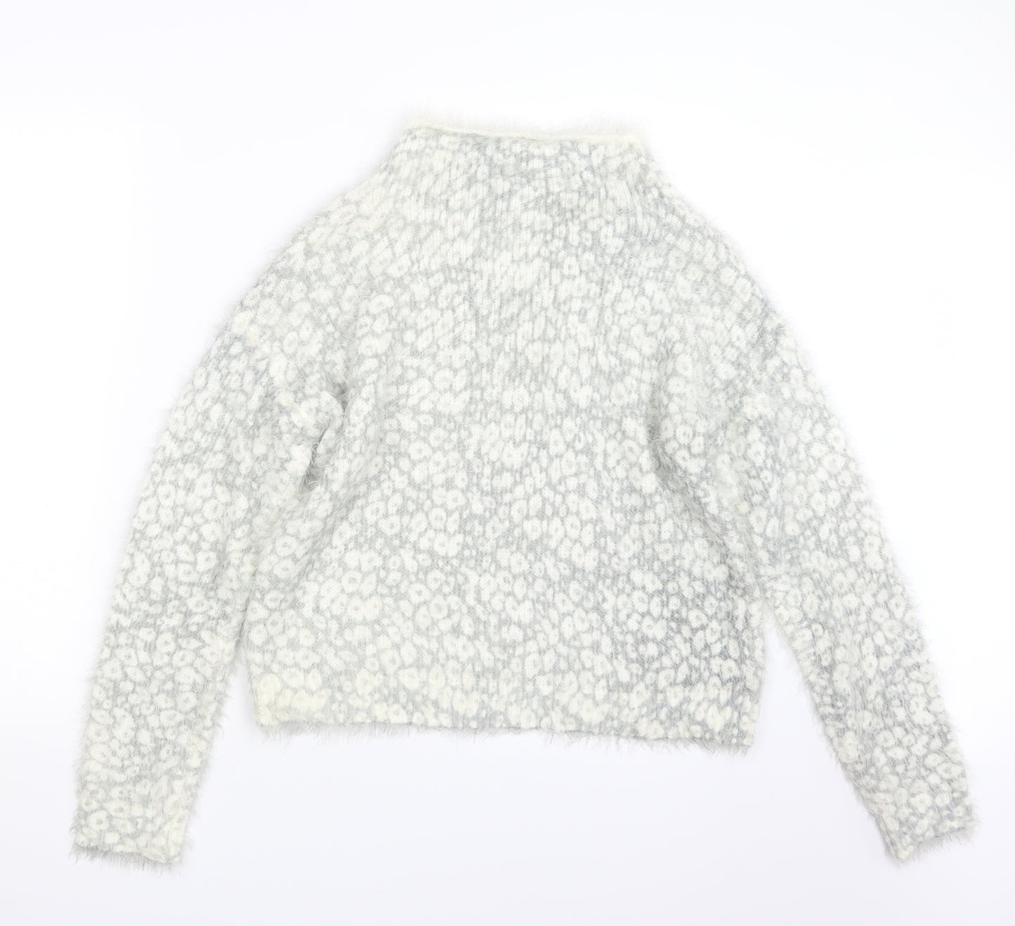 NEXT Womens Grey Animal Print Knit Pullover Jumper Size 12