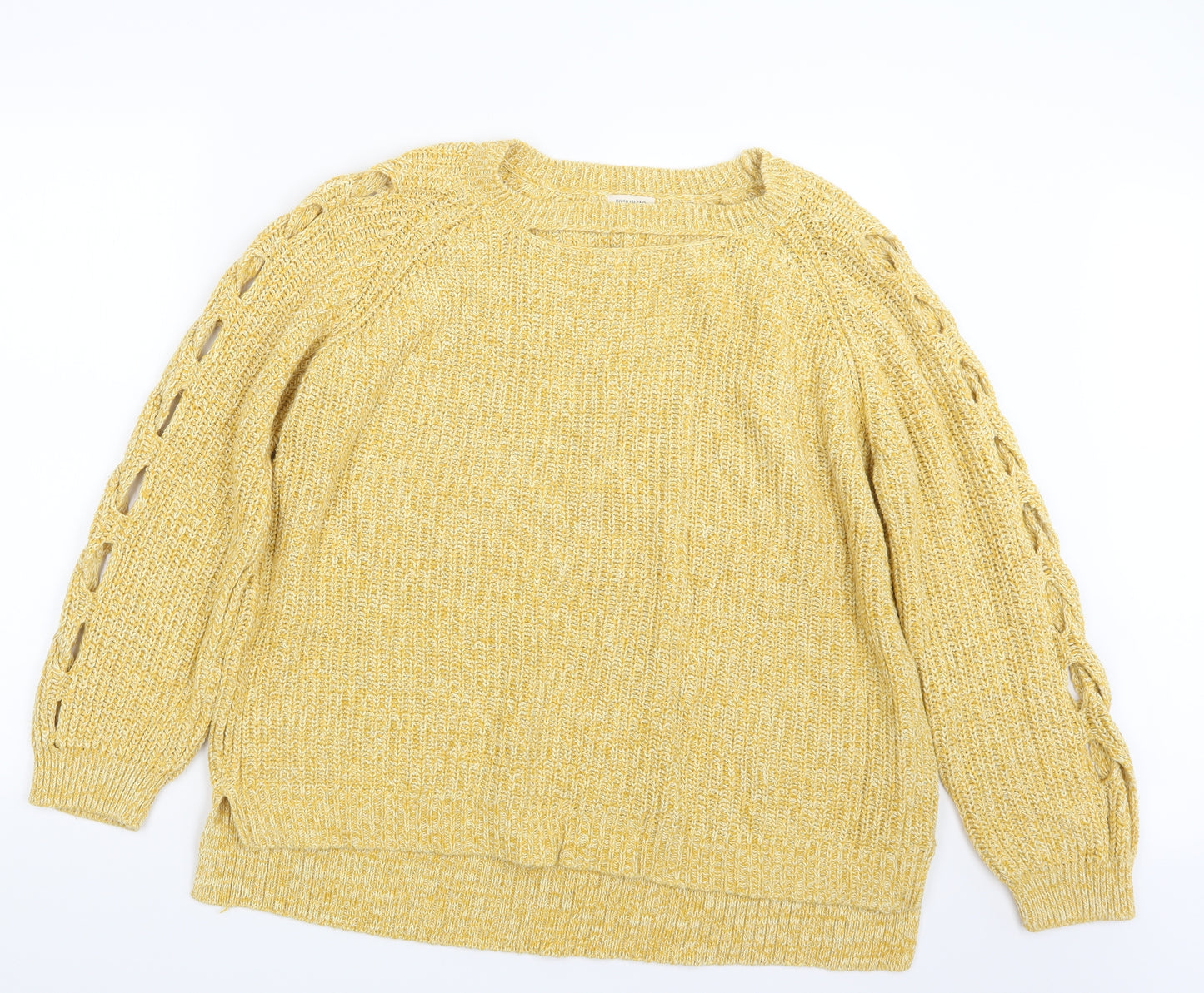 River Island Womens Yellow  Knit Pullover Jumper Size 14