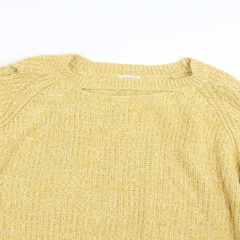 River Island Womens Yellow  Knit Pullover Jumper Size 14