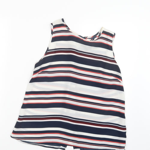 New Look Womens Blue Striped  Basic Blouse Size 12