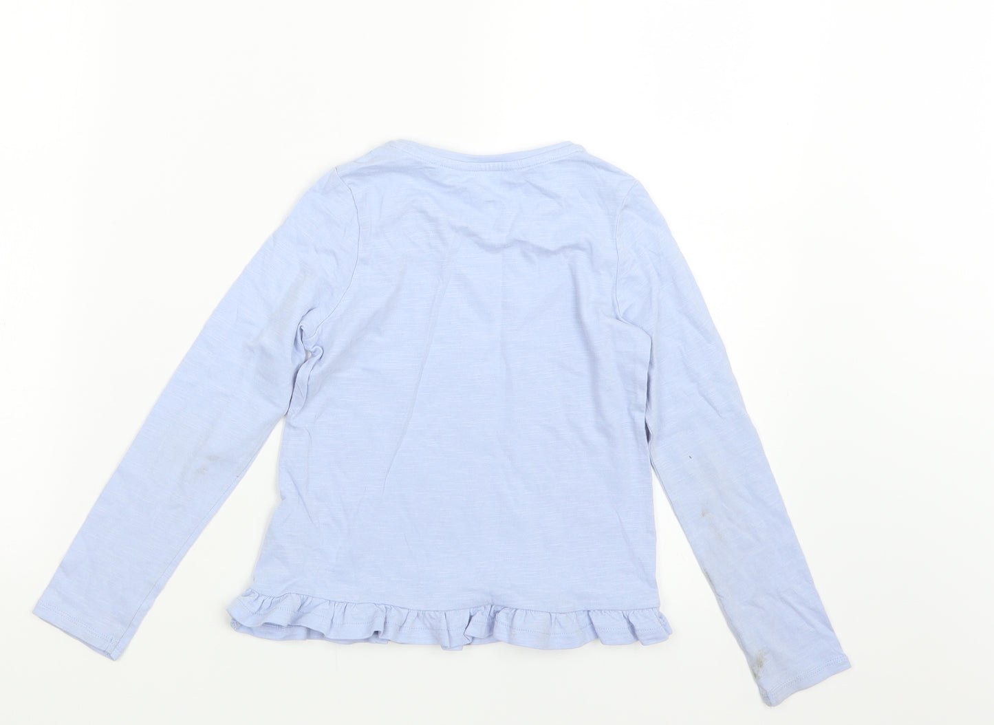 Marks and Spencer Girls Blue   Basic T-Shirt Size 6-7 Years  - Frozen