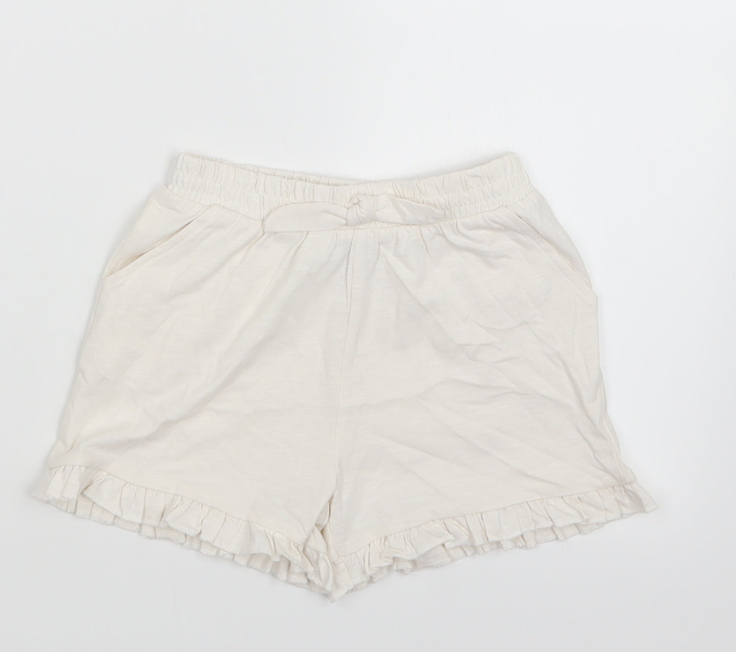 TU Girls White   Boyfriend Shorts Size 4-5 Years