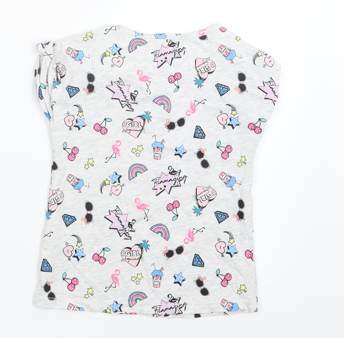 TU Girls Grey Geometric  Basic T-Shirt Size 5 Years