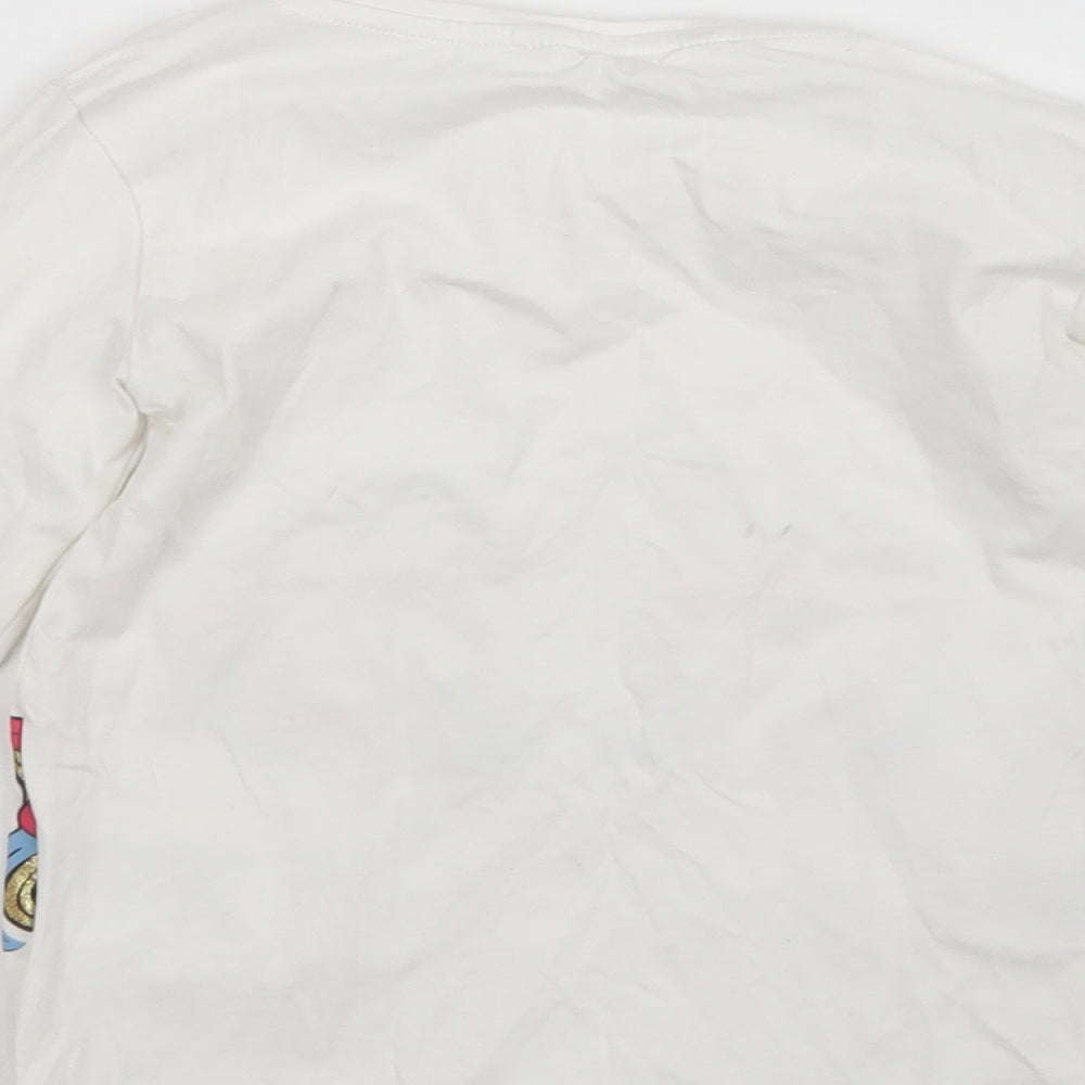 H&M Girls White   Basic T-Shirt Size 4-5 Years  - Unicorn