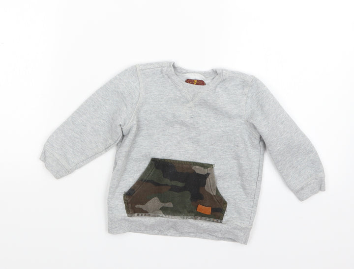 7 For All Mankind Boys Grey Knit Pullover Jumper Size 2 Years