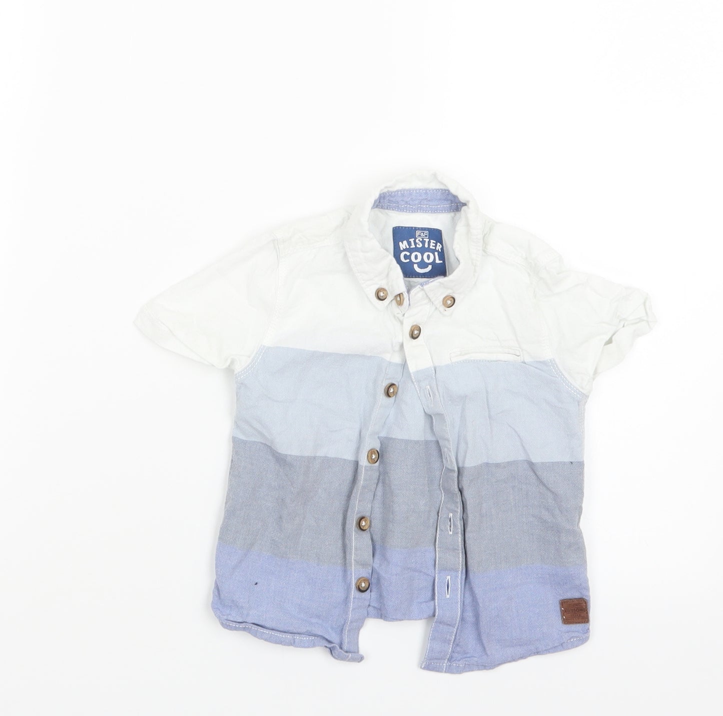 F&F Boys Blue   Basic Button-Up Size 12-18 Months