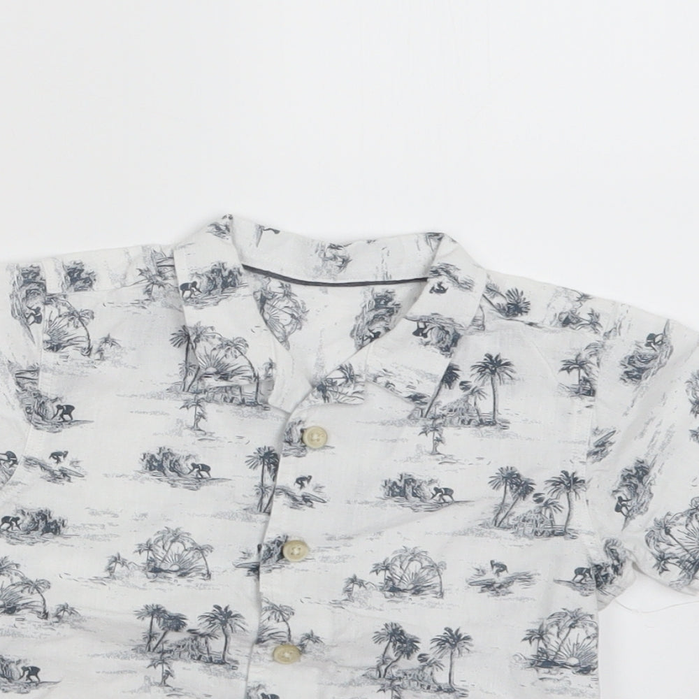 Matalan Boys Blue Geometric  Basic Button-Up Size 2-3 Years