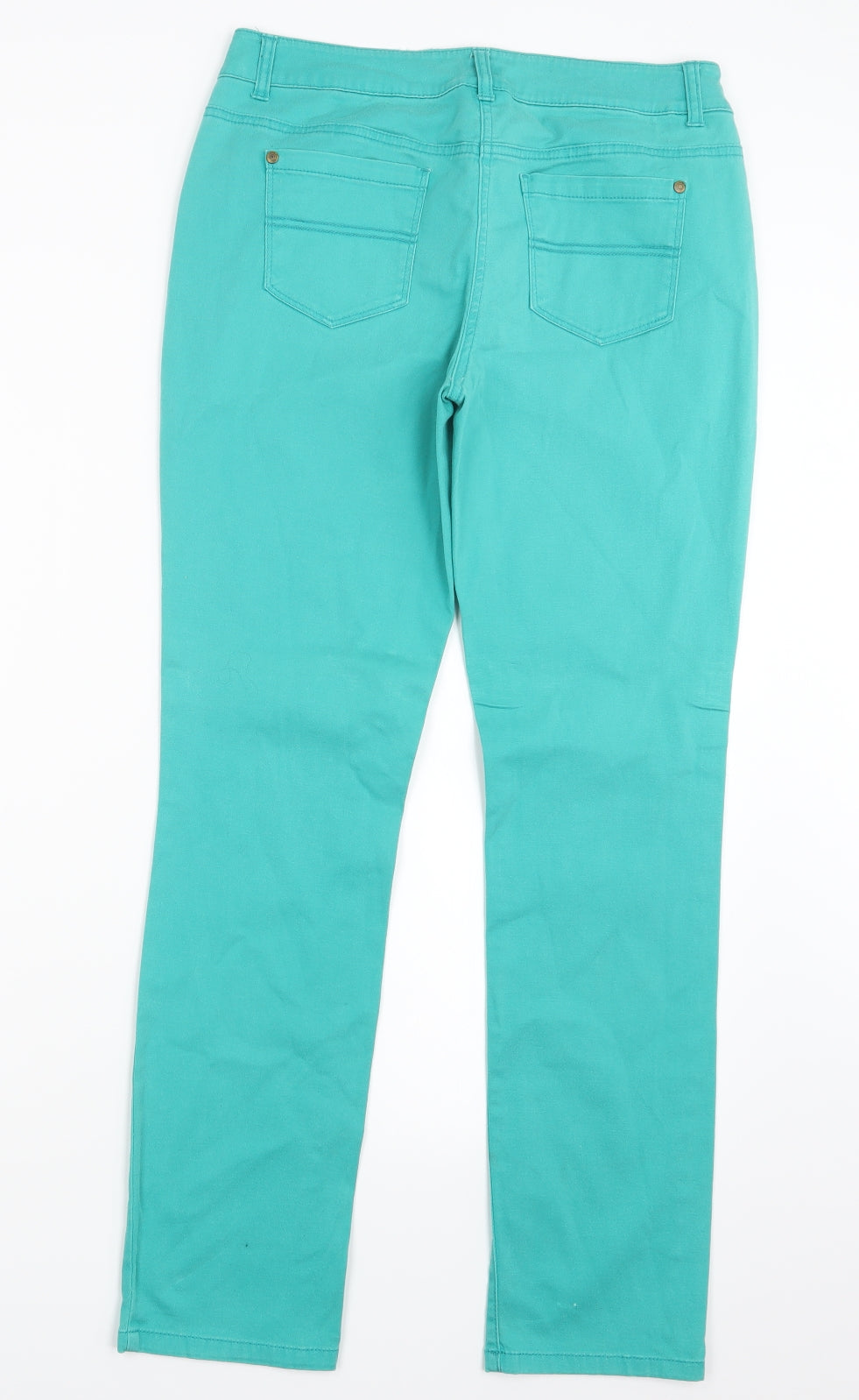 F&F Womens Green  Denim Straight Jeans Size 10 L29 in