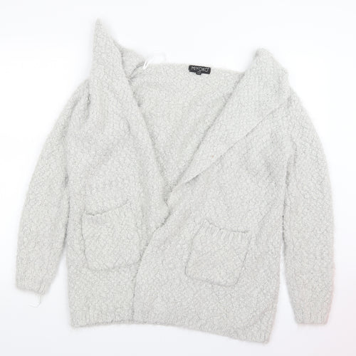 Miyoko Womens Grey  Knit Cardigan Jumper Size S