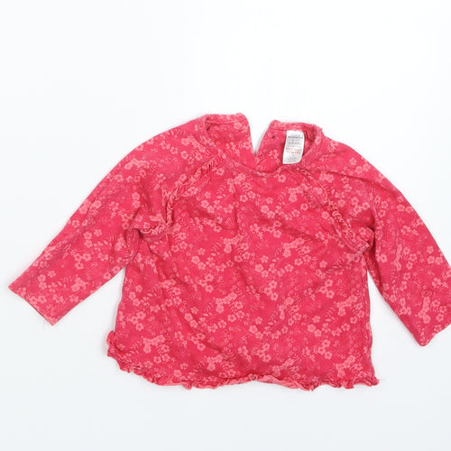 Mini Club Girls Pink Floral  Basic T-Shirt Size 6-9 Months