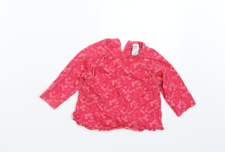 Mini Club Girls Pink Floral Basic T-Shirt Size 6-9 Months