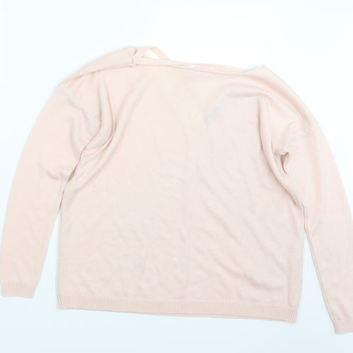 Boohoo Womens Pink  Knit Pullover Jumper Size S