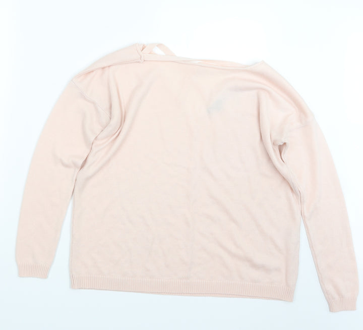 Boohoo Womens Pink Knit Pullover Jumper Size S