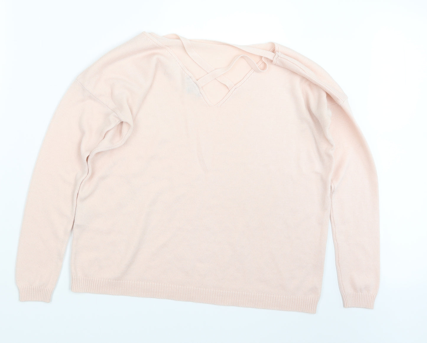 Boohoo Womens Pink  Knit Pullover Jumper Size S