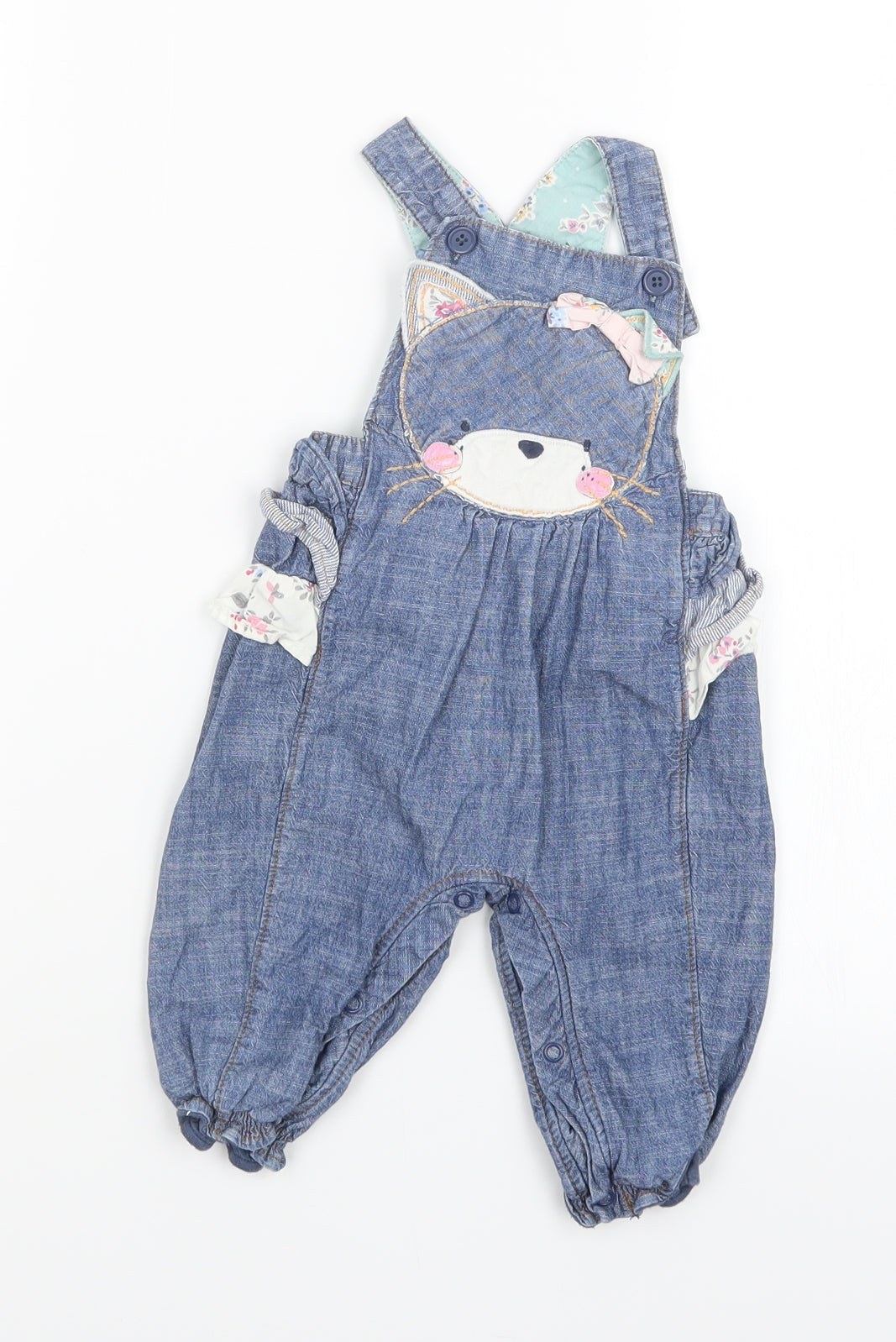 NEXT Girls Blue   Dungaree Outfit/Set Size 6-9 Months