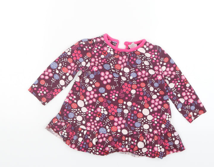 Mini Club Girls Purple Geometric T-Shirt Dress Size 6-9 Months