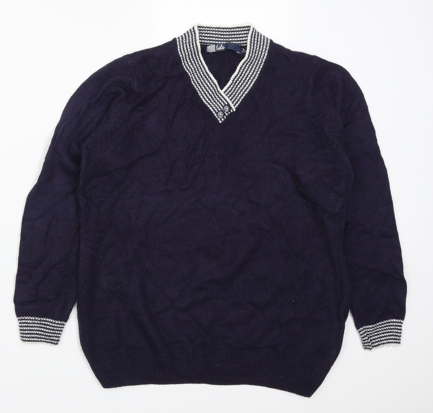 Isle Womens Blue  Knit Pullover Jumper Size 14