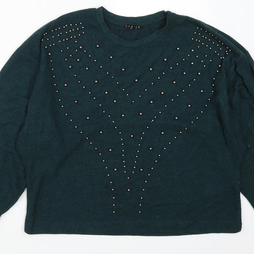 Basics Womens Green   Pullover Jumper Size S