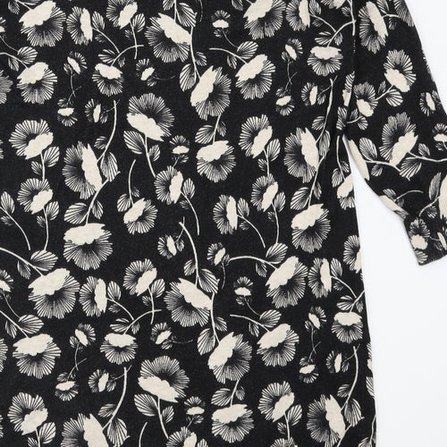 F&F Womens Black Floral  Pullover Jumper Size 14
