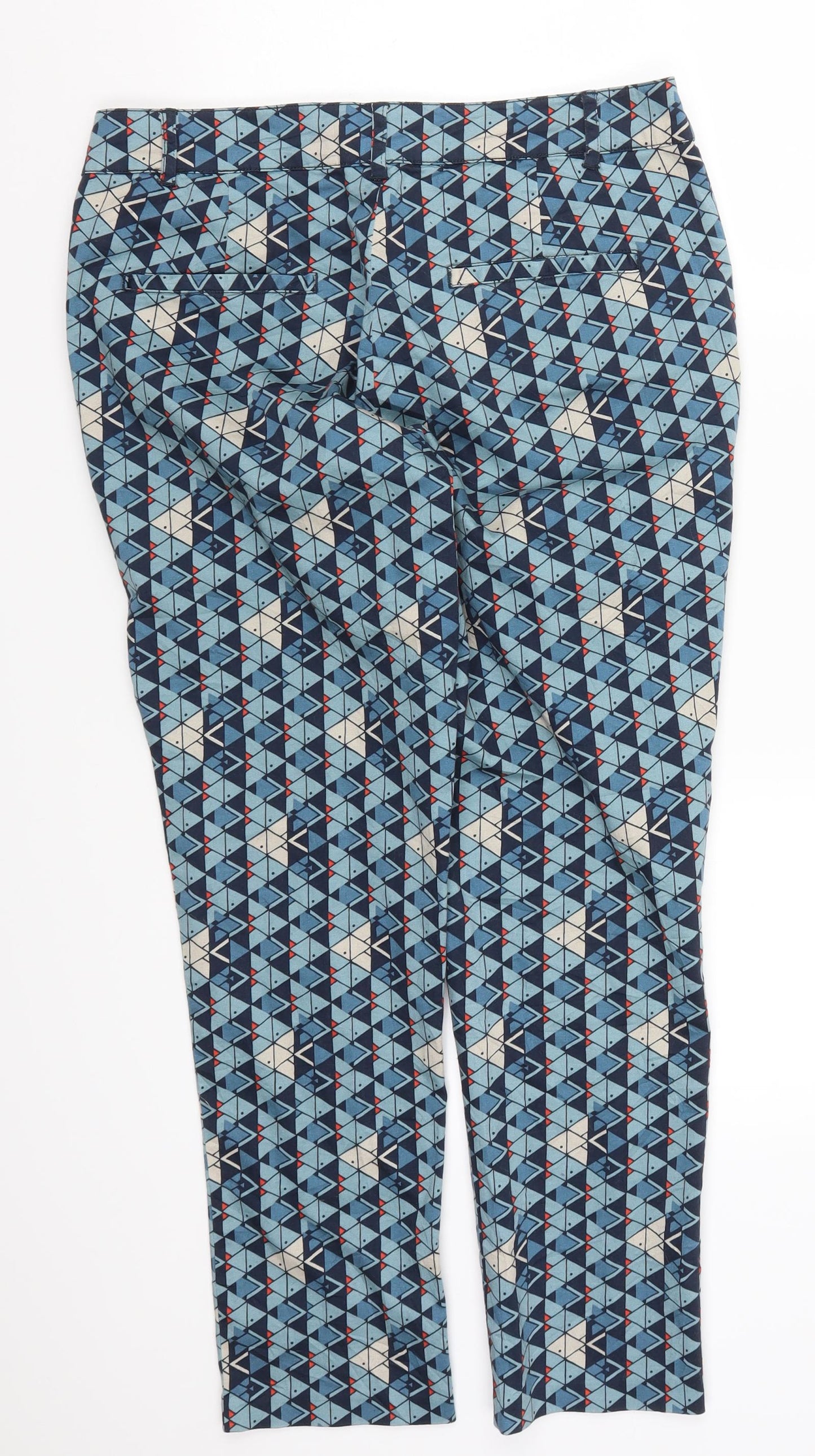 Seasalt Womens Blue Geometric  Trousers  Size 12 L26 in