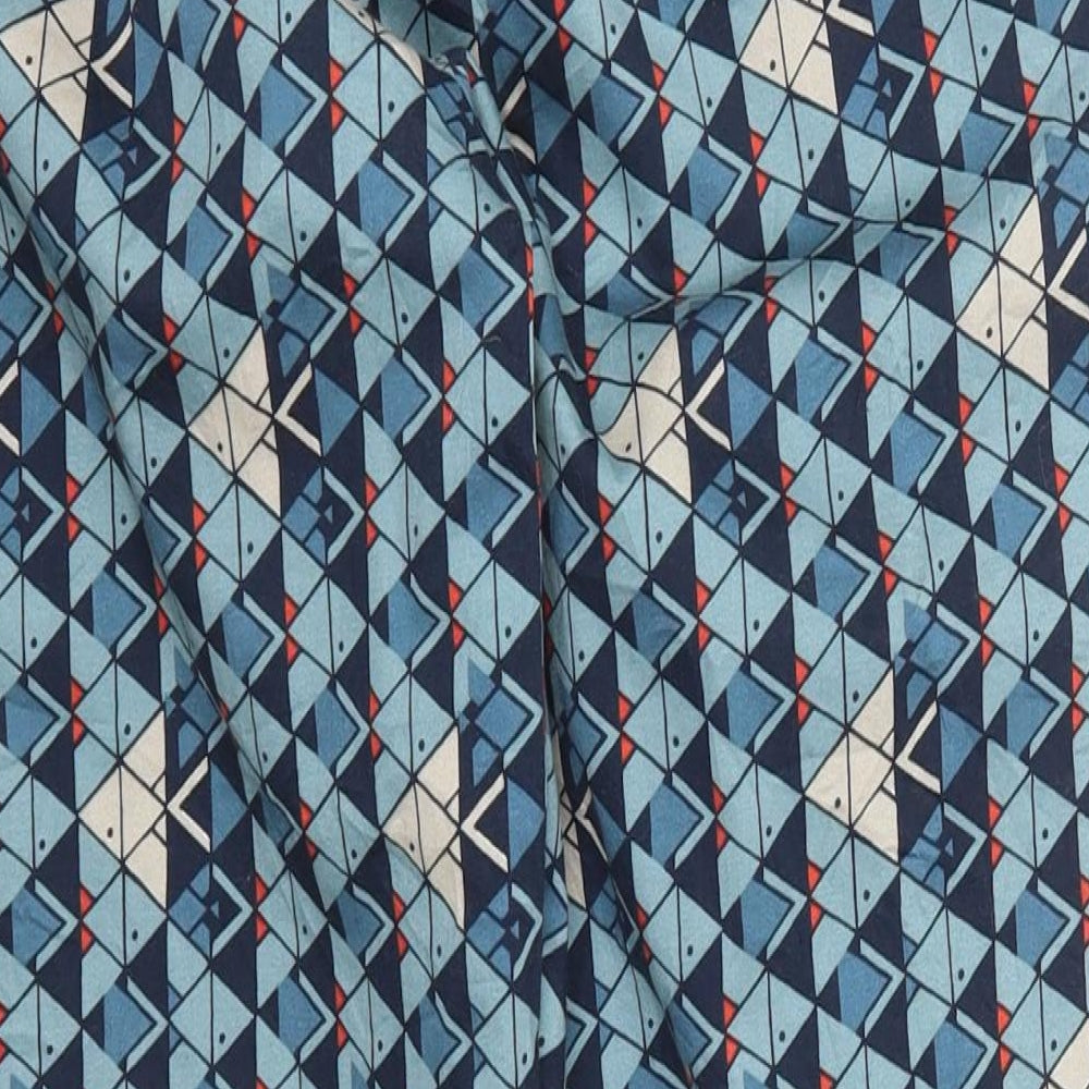 Seasalt Womens Blue Geometric  Trousers  Size 12 L26 in