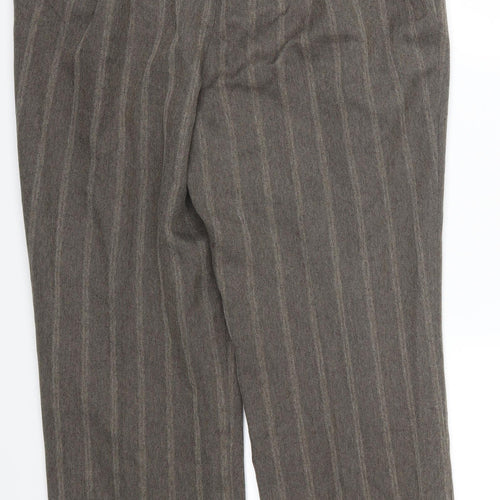 Impressions Womens Brown Striped  Trousers  Size 16 L27.5 in