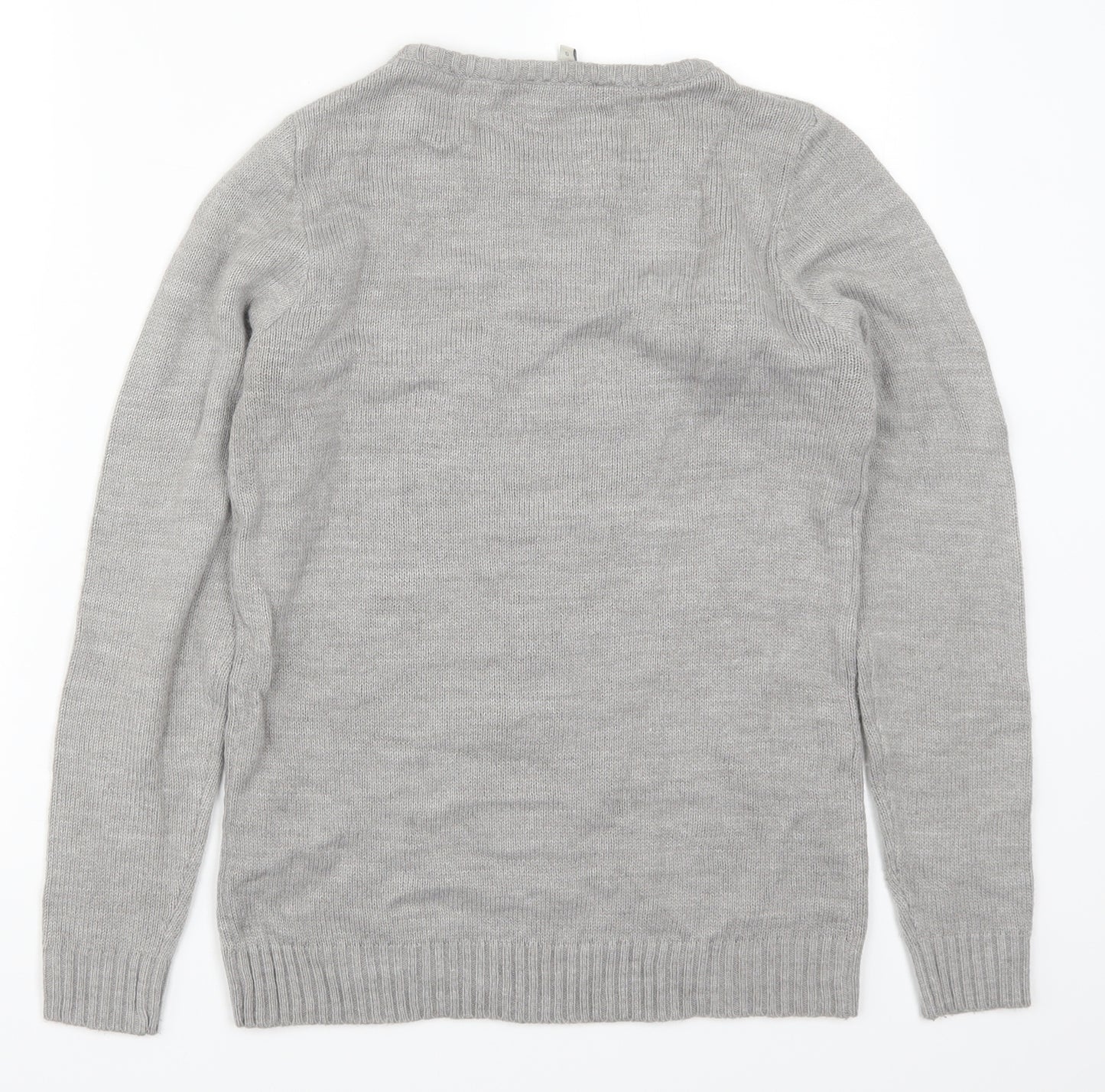 Peacocks Womens Grey   Pullover Jumper Size S  - Santa Claus