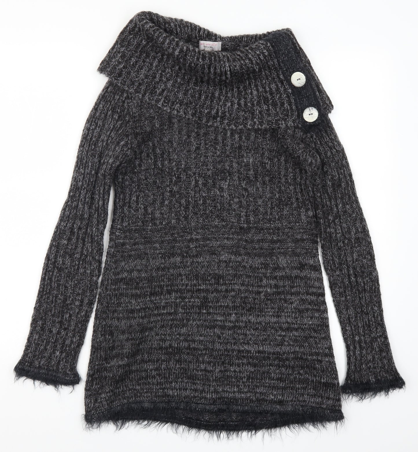 Per Una Womens Grey  Knit Jumper Dress  Size S