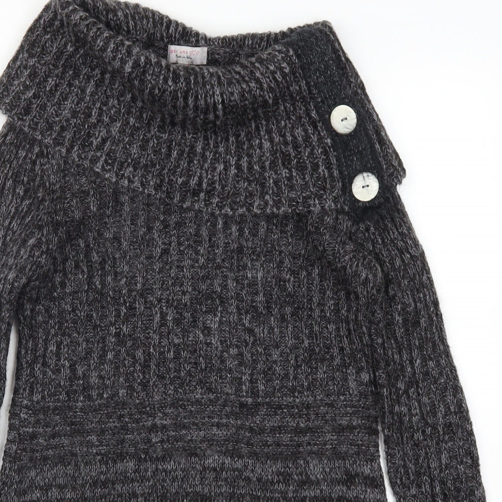 Per Una Womens Grey  Knit Jumper Dress  Size S