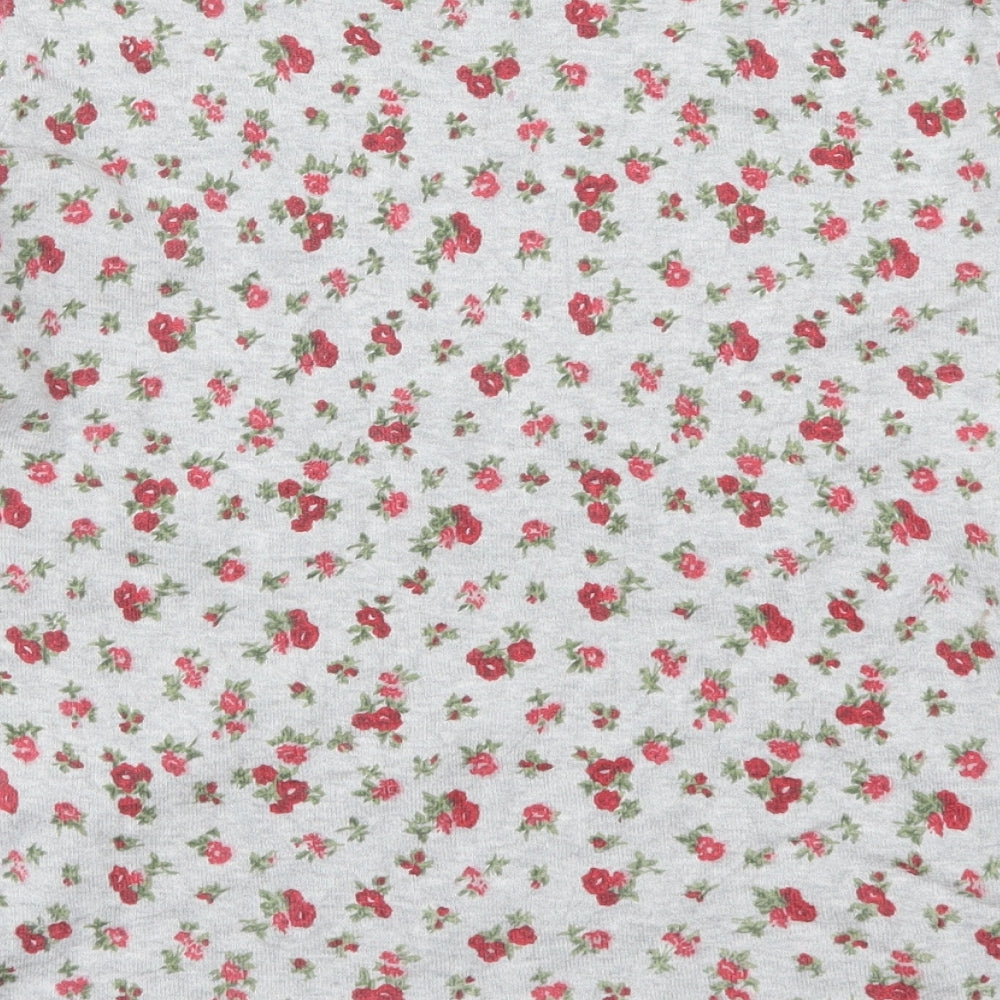 Mango Womens Grey Floral  Pullover Jumper Size XL  - Pink Flowers