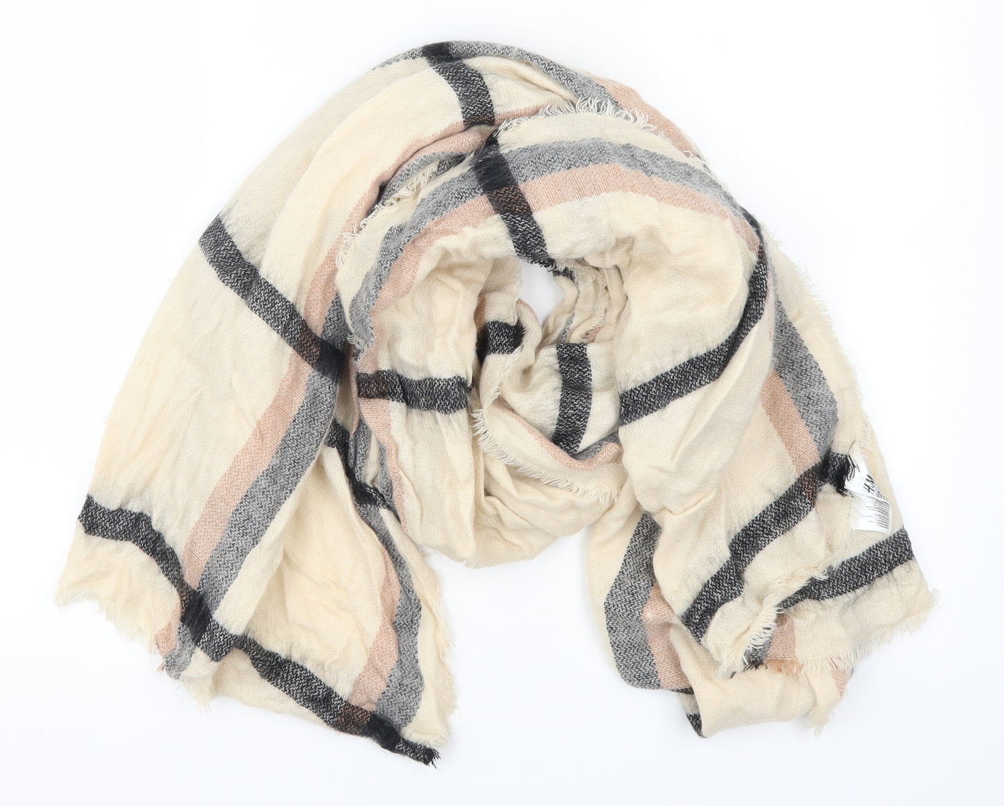 H&M Womens Beige Check   Scarf