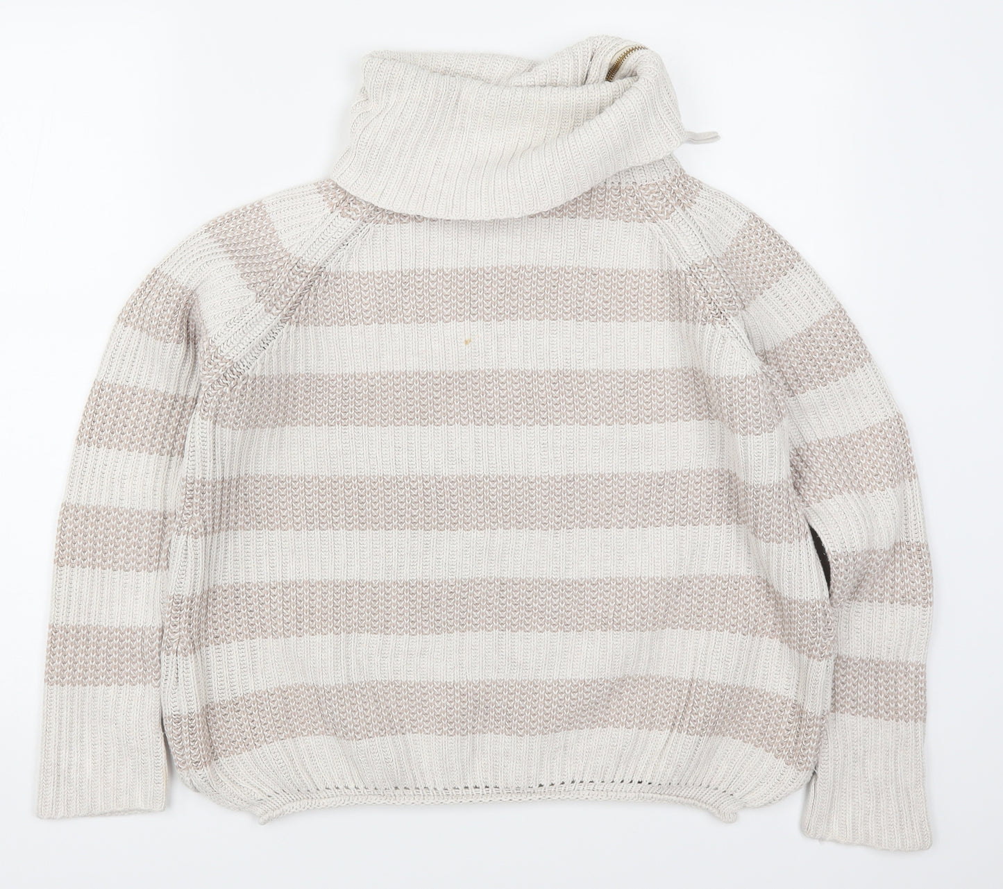 Poetry Womens Beige Striped Knit Pullover Jumper Size 14