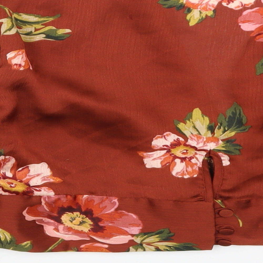 Primark Womens Red Floral  Basic Blouse Size 8