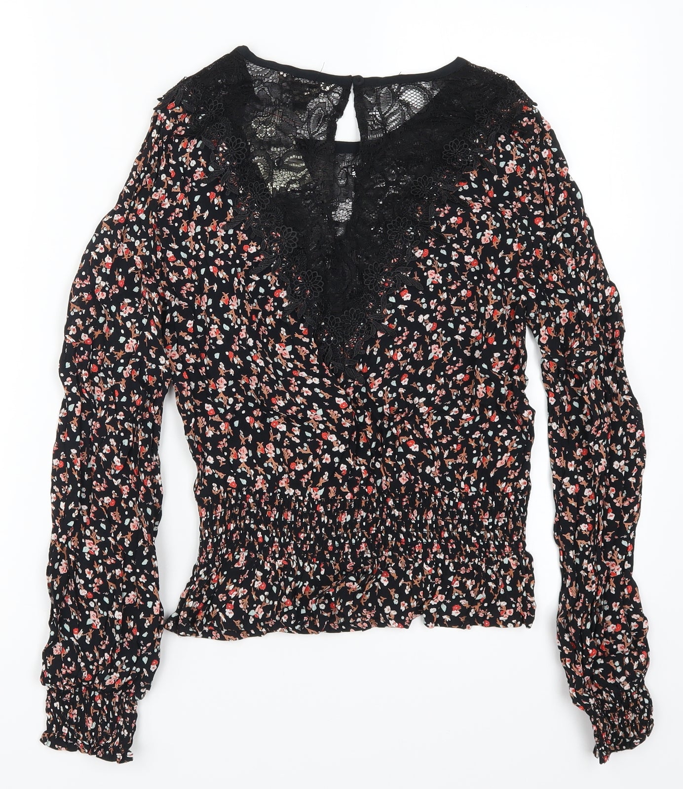 Miss Selfridge Womens Pink Floral Lace Basic Blouse Size 6